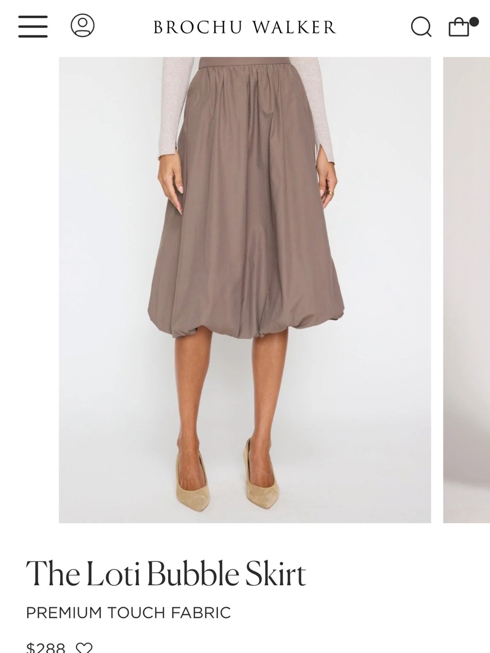 Brochu Walker Loti bubble shirt in Terra NWT